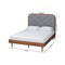 Baxton Studio Garron Mid-Century Modern Grey Fabric and Walnut Brown Wood King Size Platform Bed 246-12645-9816-ZORO - alternate 10